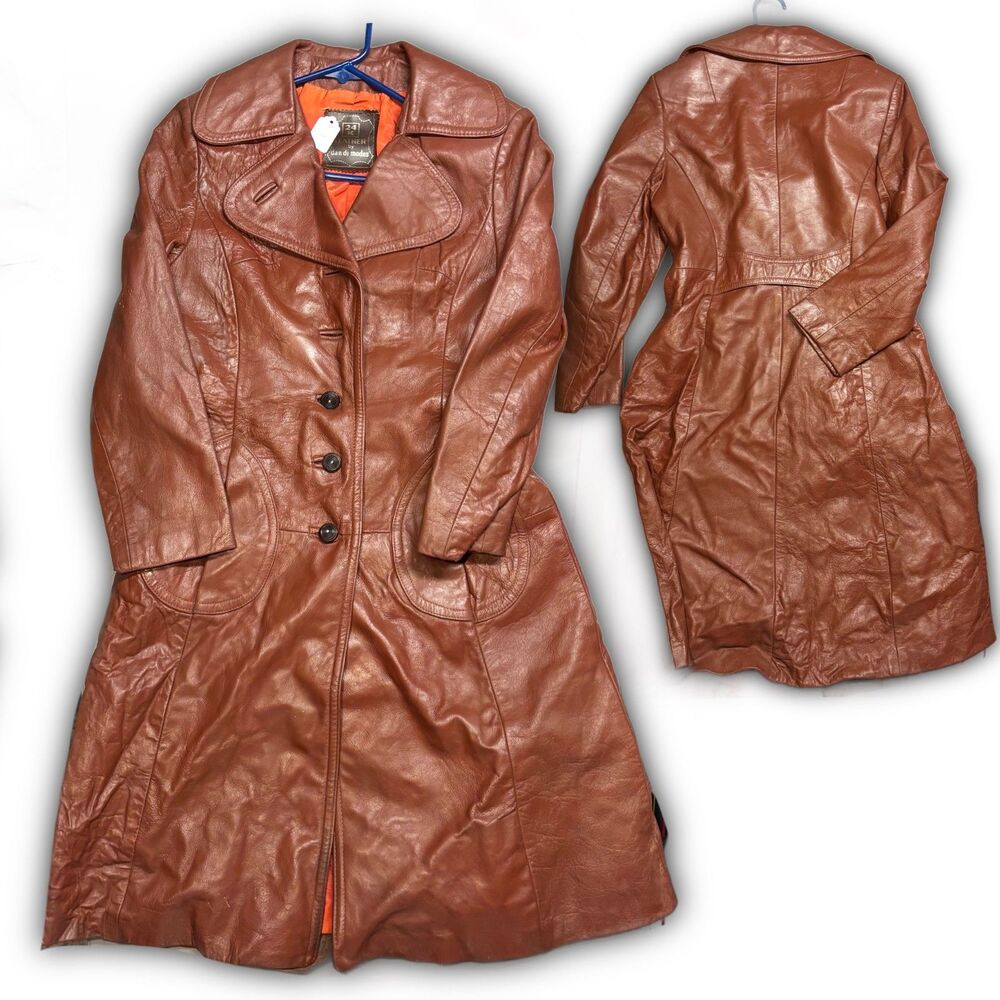 Vintage 24K by Dan Di Modes Leather Trench Coat